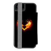 Angel Fire Heart met Wings Incipio iPhone Portemonnee Hoesje (Agenda Achterkant)