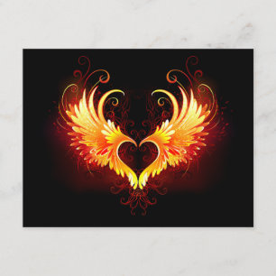 Angel Fire Heart met Wings Informatiekaartje