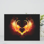 Angel Fire Heart met Wings Kaart (Staand voorkant)
