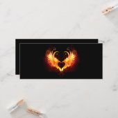 Angel Fire Heart met Wings Kaart (Voorkant / Achterkant in situ)