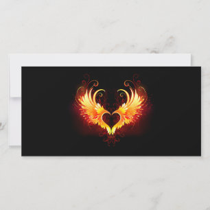 Angel Fire Heart met Wings Kaart