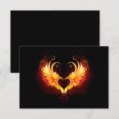 Angel Fire Heart met Wings Kaart (Voorkant / Achterkant)