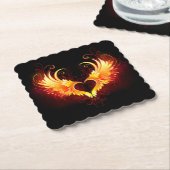 Angel Fire Heart met Wings Kartonnen Onderzetters (Gebogen)