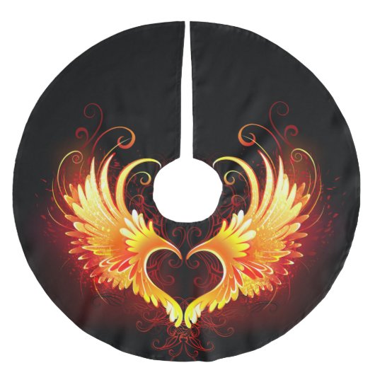 Angel Fire Heart met Wings Kerstboom Rok (Voorkant)