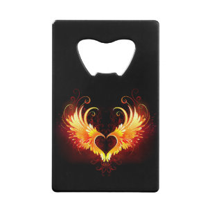 Angel Fire Heart met Wings Kredietkaart Flessenopener