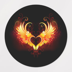 Angel Fire Heart met Wings Labels