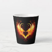 Angel Fire Heart met Wings Latte Mok (Voorkant)
