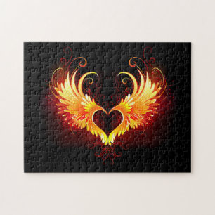 Angel Fire Heart met Wings Legpuzzel