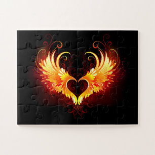 Angel Fire Heart met Wings Legpuzzel
