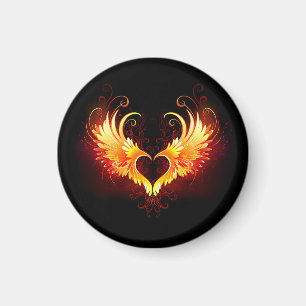 Angel Fire Heart met Wings Magneet