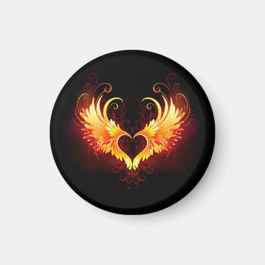 Angel Fire Heart met Wings Magneet (Voorkant)