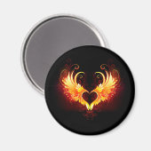 Angel Fire Heart met Wings Magneet (Voorkant / Achterkant)