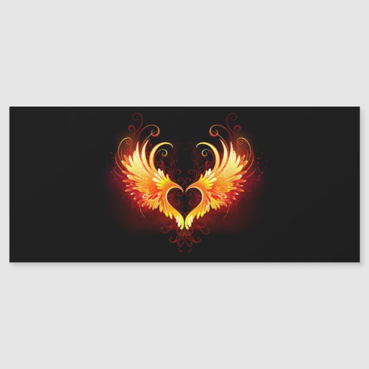 Angel Fire Heart met Wings Magnetische Uitnodiging (Voorkant)