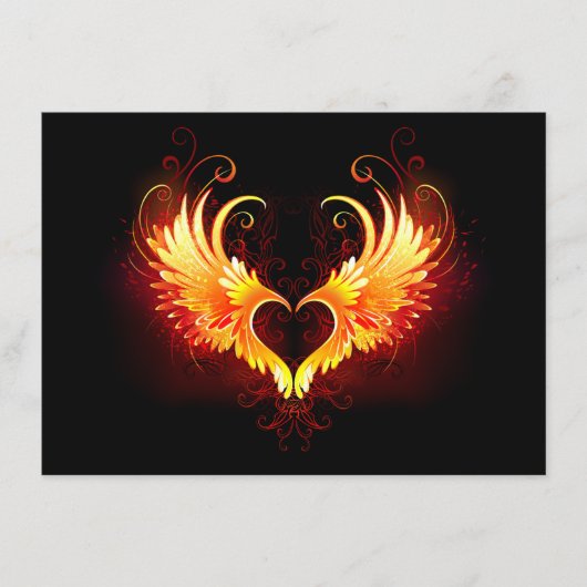 Angel Fire Heart met Wings Menu (Voorkant)