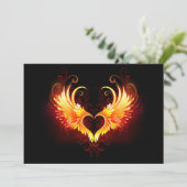 Angel Fire Heart met Wings Menu (Staand voorkant)