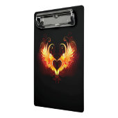 Angel Fire Heart met Wings Mini Klembord (Angled2)