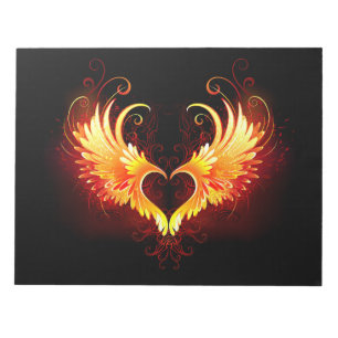 Angel Fire Heart met Wings Notitieblok