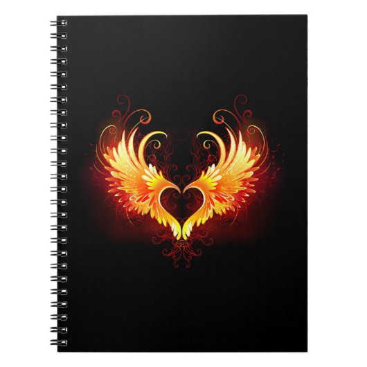 Angel Fire Heart met Wings Notitieboek (Voorkant)