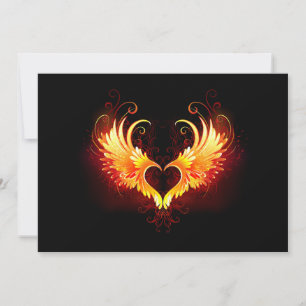 Angel Fire Heart met Wings Notitiekaartje