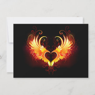 Angel Fire Heart met Wings Notitiekaartje