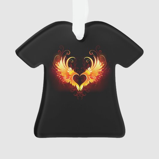 Angel Fire Heart met Wings Ornament (voorkant)