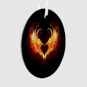 Angel Fire Heart met Wings Ornament (voorkant)