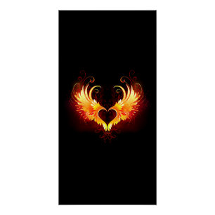 Angel Fire Heart met Wings Perfect Poster