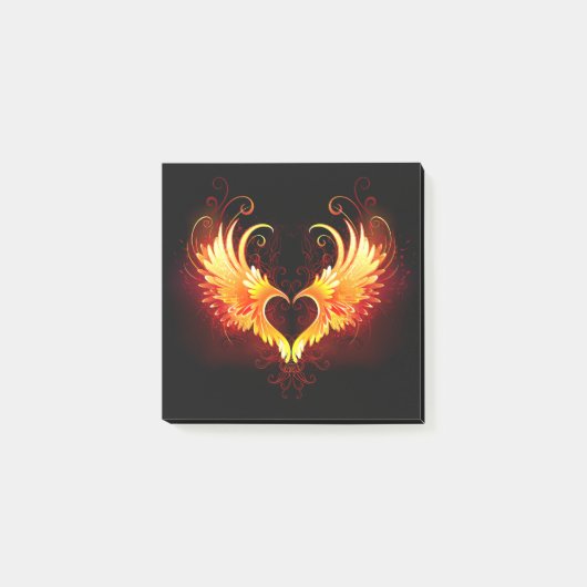 Angel Fire Heart met Wings Post-it® Notes (Voorkant)