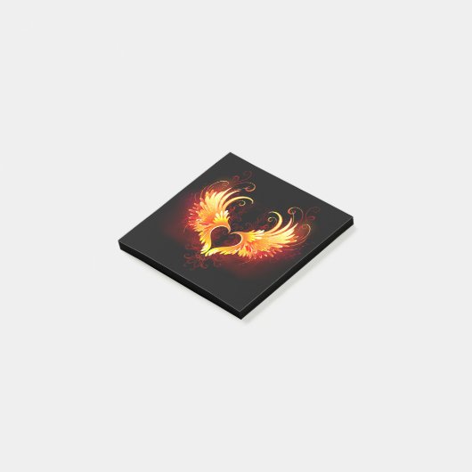 Angel Fire Heart met Wings Post-it® Notes (Schuin)