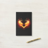Angel Fire Heart met Wings Post-it® Notes (Op bureau)