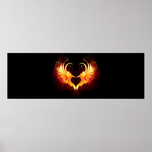 Angel Fire Heart met Wings Poster