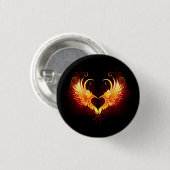 Angel Fire Heart met Wings Ronde Button 3,2 Cm (Voorkant /achterkant)
