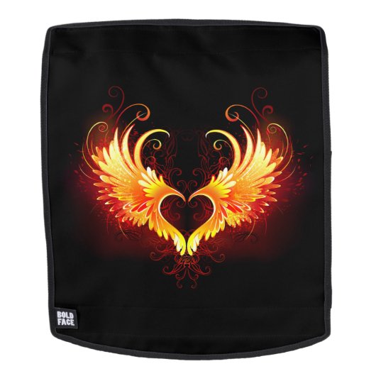 Angel Fire Heart met Wings Rugtassen (Verwijderbaar gezicht)