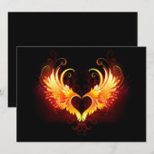Angel Fire Heart met Wings Save The Date (Voorkant / Achterkant)