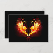 Angel Fire Heart met Wings Save The Date (Voorkant / Achterkant)
