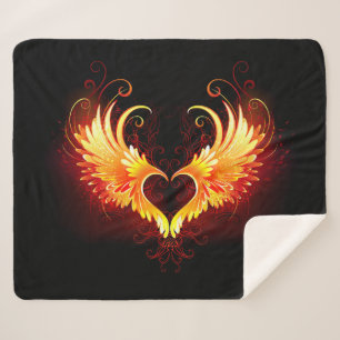 Angel Fire Heart met Wings Sherpa Deken