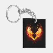 Angel Fire Heart met Wings Sleutelhanger (Voorkant Links)