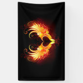 Angel Fire Heart met Wings Spandoek (Verticaal)