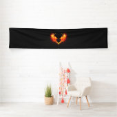 Angel Fire Heart met Wings Spandoek (Insitu)