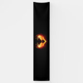 Angel Fire Heart met Wings Spandoek (Verticaal)