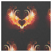 Angel Fire Heart met Wings Stof (Close Up)
