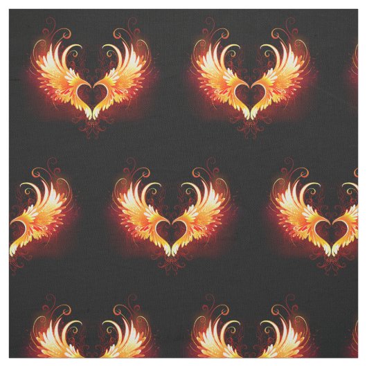 Angel Fire Heart met Wings Stof (Swatch)