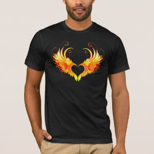 Angel Fire Heart met Wings T-shirt