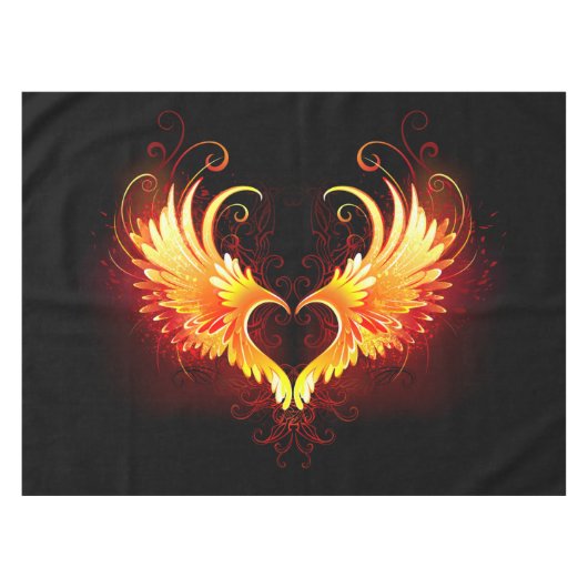 Angel Fire Heart met Wings Tafelkleed (Voorkant (Horizontaal))