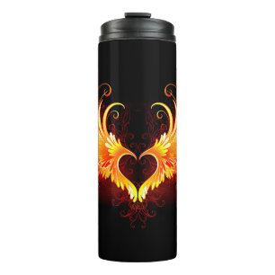 Angel Fire Heart met Wings Thermosbeker