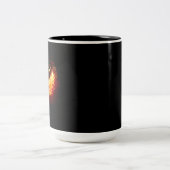 Angel Fire Heart met Wings Tweekleurige Koffiemok (Center)