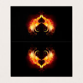 Angel Fire Heart met Wings Visitekaartjes (Buitenkant ongevouwen)