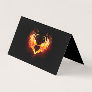 Angel Fire Heart met Wings Visitekaartjes