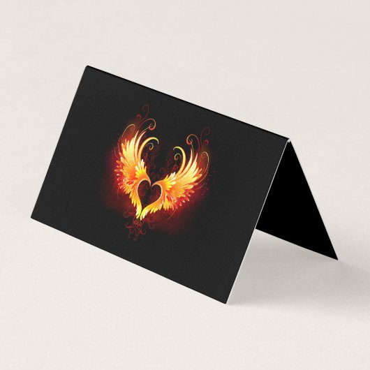 Angel Fire Heart met Wings Visitekaartjes (Voorkant)
