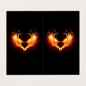 Angel Fire Heart met Wings Visitekaartjes (Buitenkant ongevouwen)
